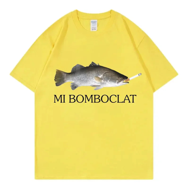 Funny Bomboclat Fish Meme T-Shirt - Women's Y2K Harajuku Tee