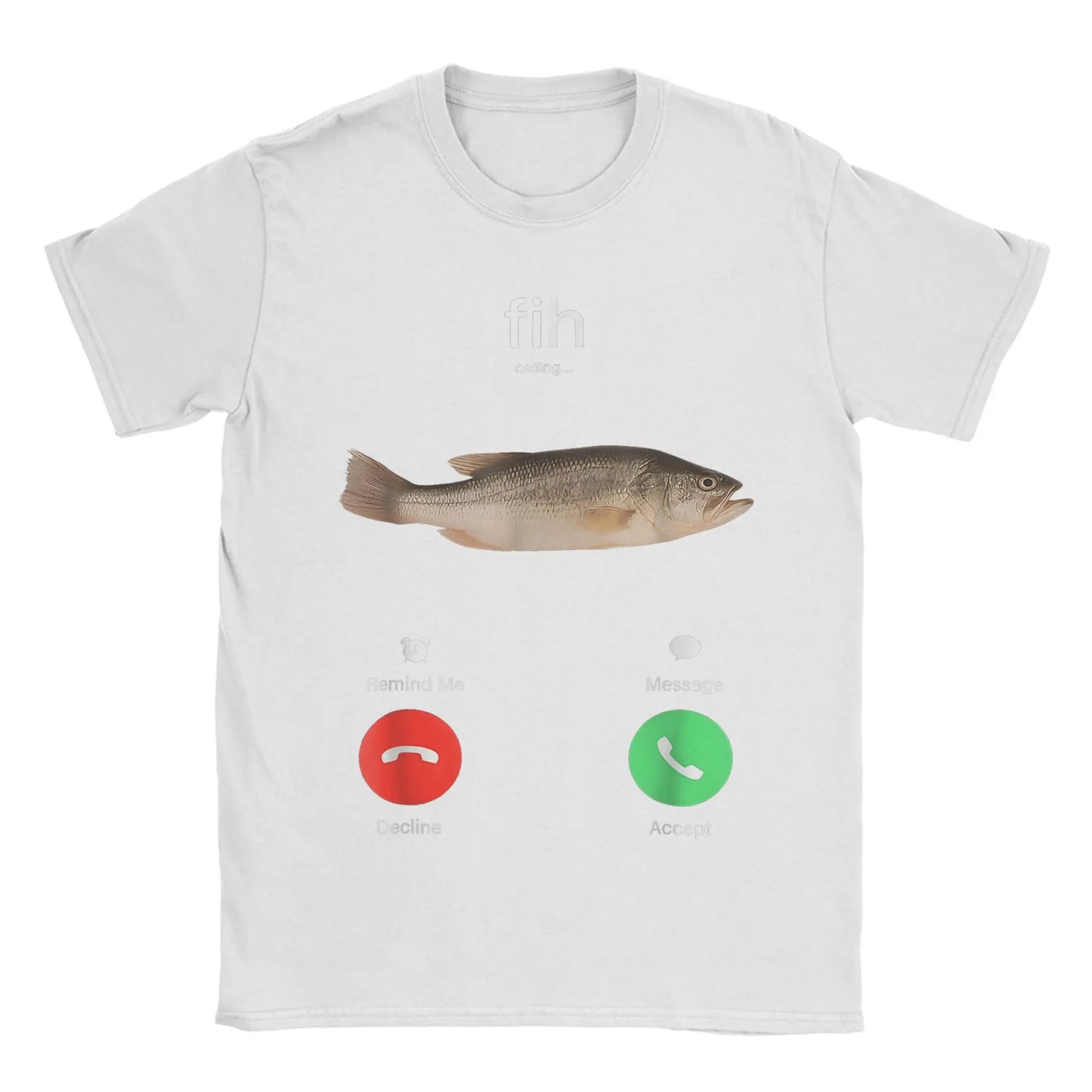 "Men's Fish Calling T-Shirt - Funny Decline/Accept Phone Call Tee