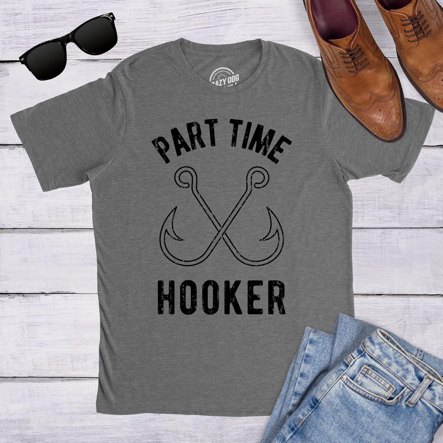 Funny Fishing Joke T-Shirt - Men's Novelty Fisherman Tee, Black