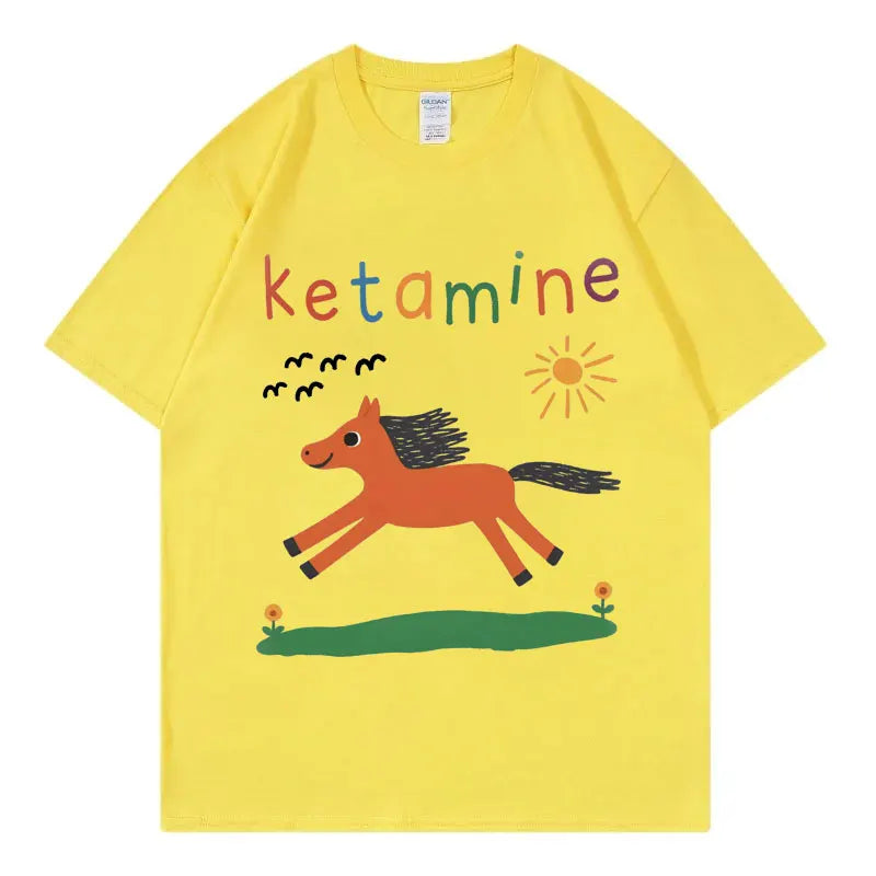 Ketamine Horse Funny Meme T-Shirt - Unisex Harajuku Graphic Tee