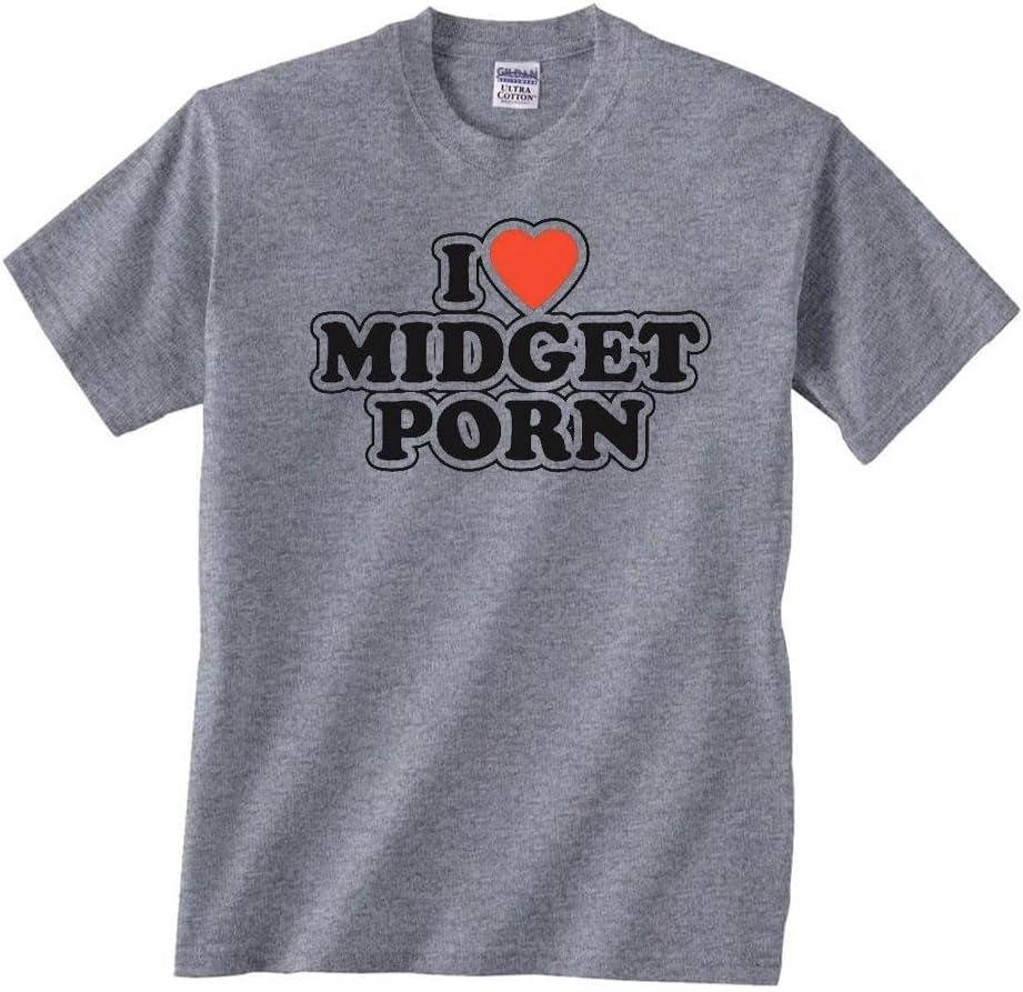 I Love Midget Porn Funny Offensive T-Shirt - Unisex Graphic Tee, Black