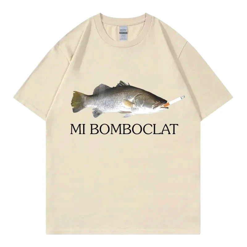 Funny Bomboclat Fish Meme T-Shirt - Women's Y2K Harajuku Tee