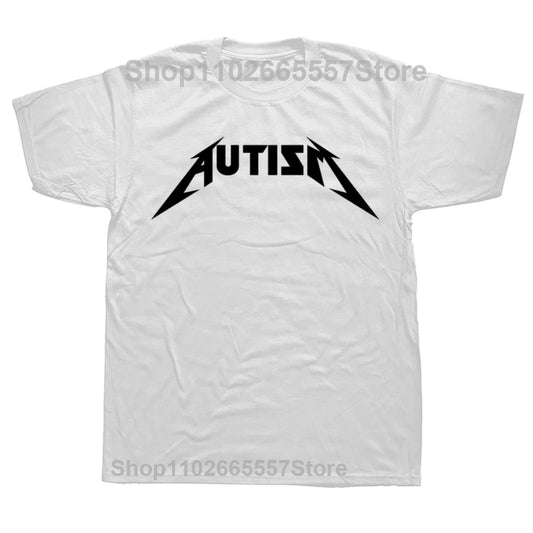 Autism Metal Rock Meme T-Shirt - Unisex Oversized Graphic Tee, Black or White