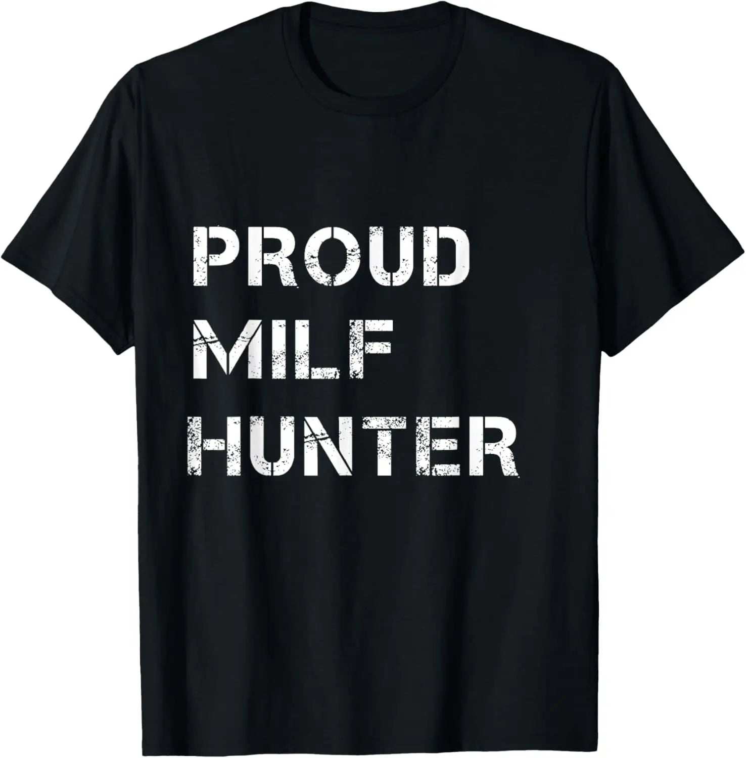 MILF Hunter Funny Adult Humor T-Shirt - Men's Graphic Tee, Black