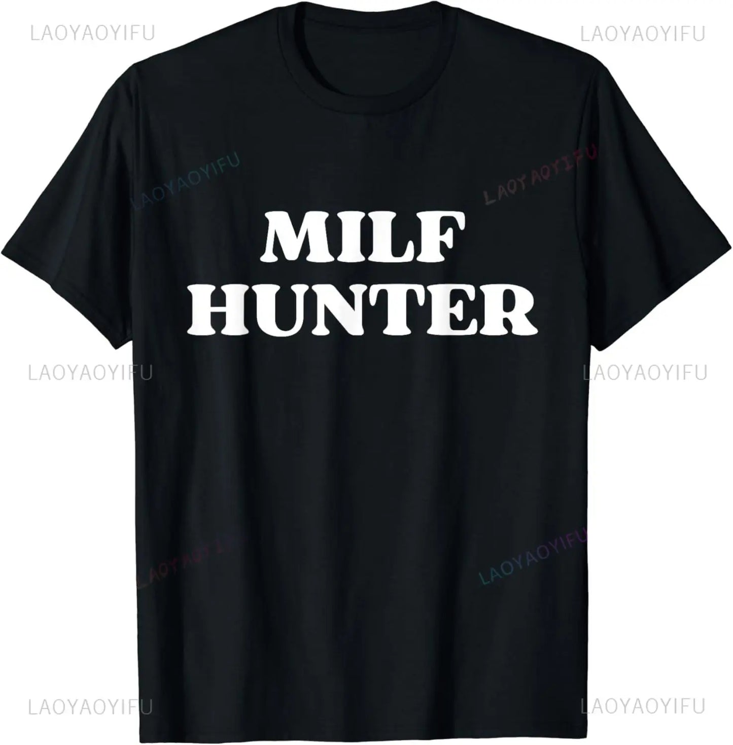 MILF Hunter Funny Adult Humor T-Shirt - Men's Graphic Tee, Black
