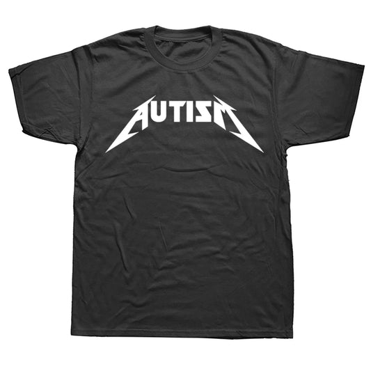 Autism Metal Rock Meme T-Shirt - Unisex Oversized Graphic Tee, Black or White
