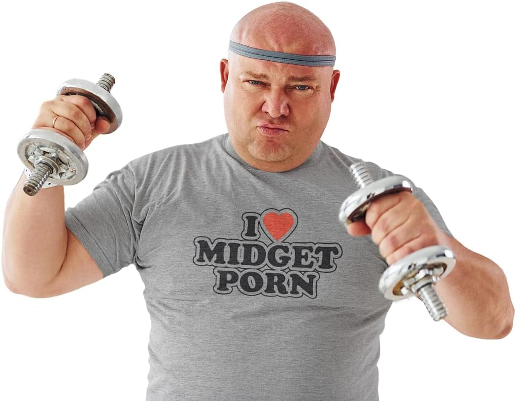 I Love Midget Porn Funny Offensive T-Shirt - Unisex Graphic Tee, Black