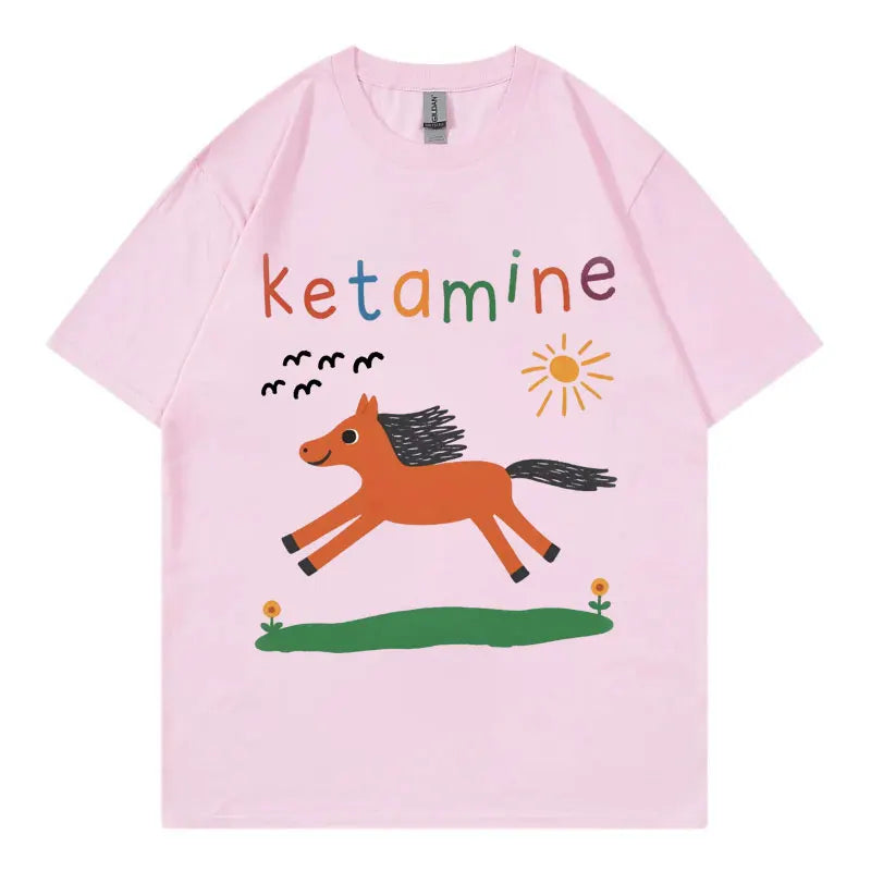 Ketamine Horse Funny Meme T-Shirt - Unisex Harajuku Graphic Tee