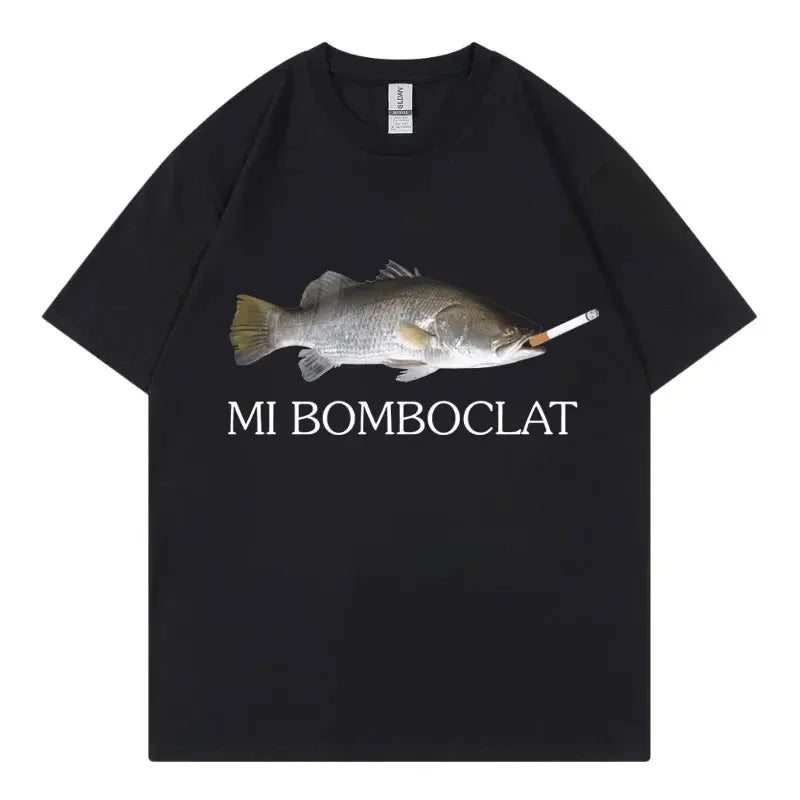 Funny Bomboclat Fish Meme T-Shirt - Women's Y2K Harajuku Tee
